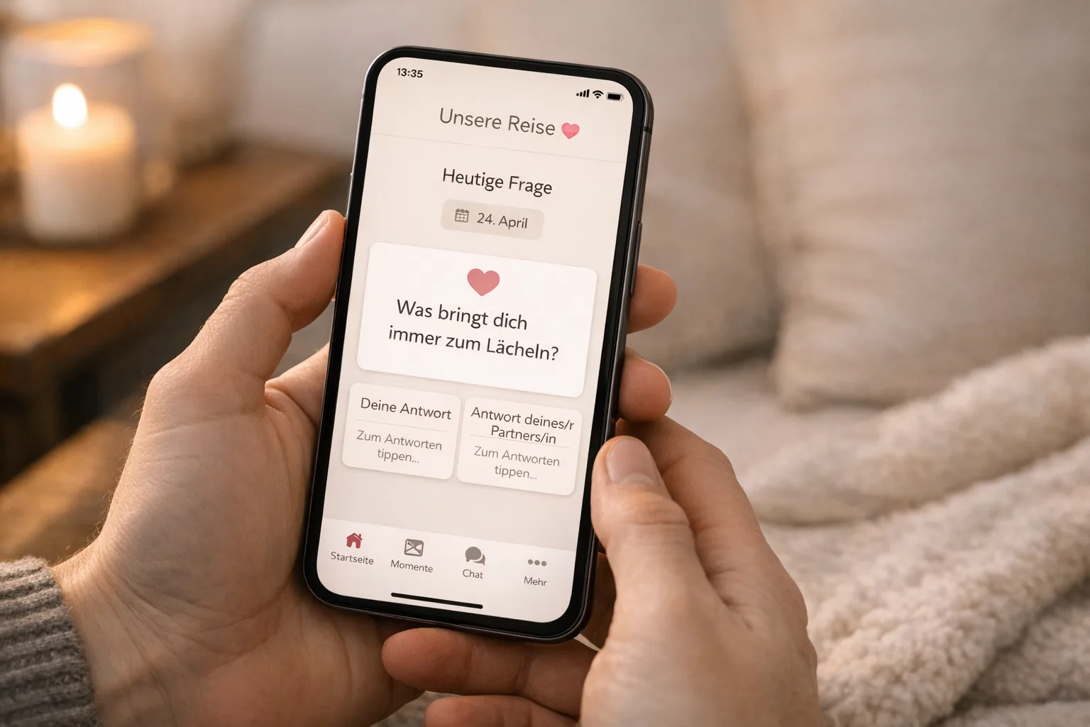 Listening Loft App zeigt eine tägliche Frage für Paare
